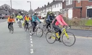  ??  ?? ●●The riders pass through Offerton