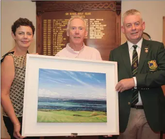  ??  ?? Karen Keyes, David Harte, winner of the Captain’s Prize at County Sligo Golf Club, Captain Joe Keyes