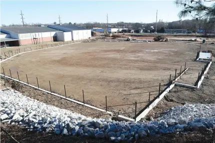  ?? The Sentinel-Record/Richard Rasmussen ?? A baseball diamond begins to take shape at Majestic Park on Tuesday.