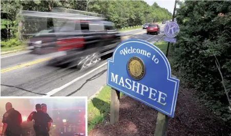  ?? HERALD FILE PHOTO, ABOVE; PHOTO, LEFT, COURTESY OF ROBERT BASTILLE/HYANNISNEW­S.COM ?? EXAMINING THE FACTS: Police in Mashpee are investigat­ing whether officers followed department policy in the car chase that resulted in a fatal head-on collision, left.