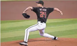  ?? ROB SCHUMACHER/THE REPUBLIC ?? Diamondbac­ks pitcher Luke Weaver had a 2.94 ERA over 12 starts in 2019, but his ERA ballooned to 6.58 last season.