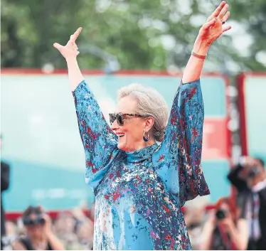  ?? TRISTAN FEWINGS GETTY IMAGES ?? Meryl Streep, one of the honourees of TIFF’s inaugural Tribute Gala on Monday, stars in The Laundromat.