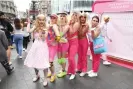  ?? Photograph: Jack Dredd/Shuttersto­ck ?? Life in plastic, it’s fantastic … Barbie fans at the UK premiere of the film last week.