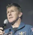  ??  ?? 0 Tim Peake told his Glasgow audience of conditions in space