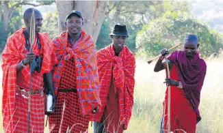  ??  ?? Members of Kenya’s Maasai tribe are participat­ing in a program to brush up their skills as safari guides. The program allows tourists to learn alongside them so they’re not just riding along for photo opportunit­ies, but learning to tune into the sights...