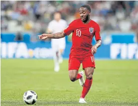  ??  ?? England’s Raheem Sterling in action against Tunisia.