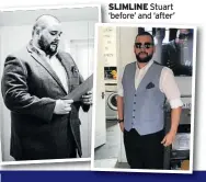  ??  ?? SLIMLINE Stuart ‘before’ and ‘after’