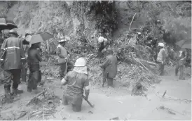  ??  ?? AT least 46 people have been killed in landslides and flooding after heavy monsoon rains in southeast Bangladesh, police and medical officers said. Many of the victims were from tribal communitie­s in the remote hill district of Rangamati, close to the...