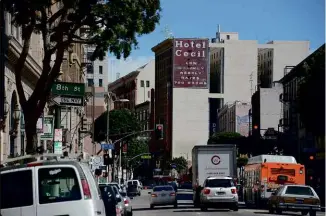  ??  ?? ABOVE: The exterior of the Cecil Hotel, Los Angeles, California. BELOW: The Cecil pictured in its heyday.