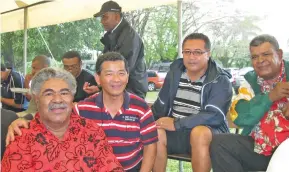  ??  ?? From left: Ilimeleki Nabou, Devlin Chung, Dan Lobendahn and Atonio Racika during the 2010 Marist Old Boys reunion in Suva.