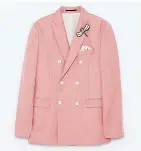  ??  ?? Double-breasted suiting blazer. Zara | $199