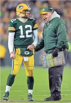  ?? JEFF HANISCH, USA TODAY SPORTS ?? Led by quarterbac­k Aaron Rodgers and coach Mike McCarthy, the Packers have made the playoffs each year since 2009.