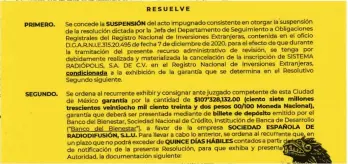  ??  ?? La Secretaría de Economía dio 15 días hábiles a Grupo Coral para depositar la garantía en favor de la empresa europea.