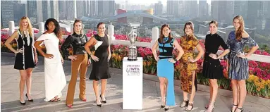  ?? WTA ?? SIAP BERTARUNG: Delapan petenis putri terbaik dunia mulai bertarung memperebut­kan gelar WTA Finals 2019 di Shenzhen, Tiongkok, hari ini (27/10).