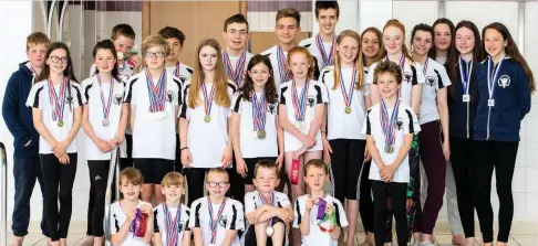  ??  ?? Splashing out Lanark ASC swimmers took a load of medals from three separate events on the same day (Pic by Stuart Stevenson)