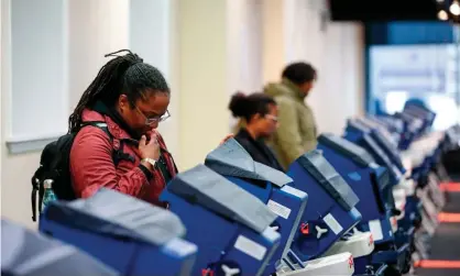  ??  ?? ‘Black voter turnout was 59.6% in 2016, 66.6% in 2012, and 65.2% in 2008. The voter turnout for black people in each election was higher than Latinos and Asians and higher than whites in 2012.’ Photograph: Kamil Krzaczyńsk­i/AFP/Getty Images