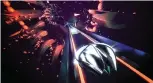  ??  ?? Envisioned as a different type of rhythm game, rather than building up tunes and melodies as they progress, players in Thumper must respond, quickly, to an unpredicta­ble beat