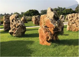  ?? (Barbara Zaffran) ?? THESE ROCKS are part of the Kibbutz Dafna memorial to the 73 military personnel who died nearby in the February 1997 helicopter disaster.