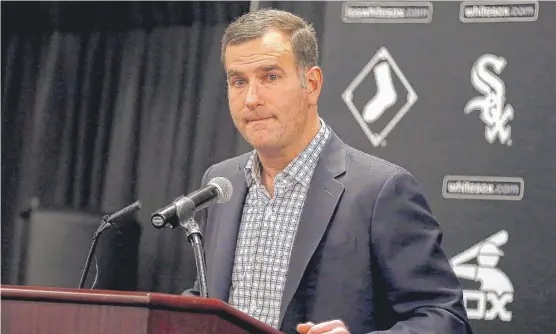  ?? | AP ?? General manager Rick Hahn says the trade of Chris Sale was made for baseball reasons, not anything that happened off the field.