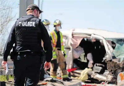  ?? MATTHEW P. BARKER EXAMINER FILE PHOTO ?? One person died after a collision involving several vehicles on Lansdowne Street East on Monday.