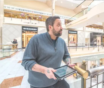  ??  ?? Mike Isabella at Tysons Galleria in 2015. His Isabella Eatery, a 41,000-square-foot food court, is located at the mall (top right) Isabella’s Requin restaurant at the Wharf in Washington — WP-Bloomberg photos