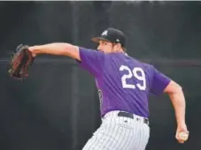  ?? John Leyba, The Denver Post ?? New Rockies relief pitcher Bryan Shaw is not concerned about his spring statistics “because I know I’m working on stuff.”