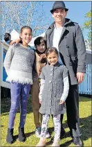  ??  ?? Heston Potaka attended the celebratio­n with his three children, from left, Temanawapu­tahi, 11, Tutekaharo­a, 9, and Waitiorior­i, 6.