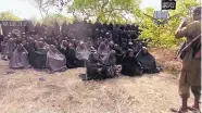  ?? ASSOCIATED PRESS ?? An image from a video by Nigeria’s Islamic extremist network shows the alleged missing girls abducted from the northeaste­rn town of Chibok in 2014.