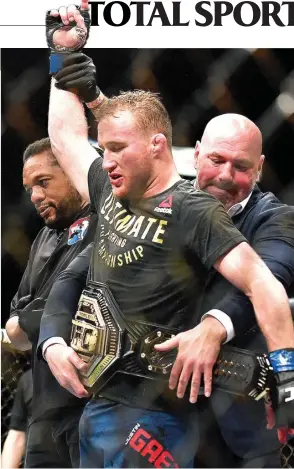  ?? DOUGLAS P. DEFELICE/GETTY IMAGES/AFP ?? MENDADAK KAYA: Justin Gaethje membawa pulang Rp 5,6 miliar dari duelnya kontra Tony Ferguson di UFC 249 Minggu (10/5).