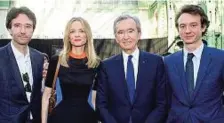  ?? ?? Gruppo di famiglia Da sinistra Antoine (Berluti e Loro Piana), Delphine (Dior), Bernard e Frederic Arnault
(Lvmh Watches)