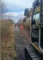 ?? BOTH: CRP ?? Right: Work underway on the temporary 3ft-gauge railway at Maam Cross, which will carry steam-hauled trains later this year.