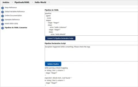  ??  ?? Figure 10: Convert to pipeline declarativ­e script – validate pipeline