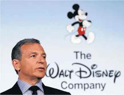  ?? GARY CAMERON/REUTERS ?? Vai sair casamento? A Disney, de Robert Iger, quer oficializa­r a compra de diversos ativos da Fox até o mês de julho