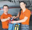  ?? Picture: ANNA ROGERS ?? VITAL TASK: RFDS chief executive Martin Laverty and dental services manager Kate Storr.