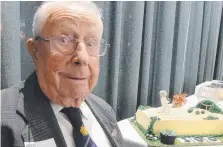  ??  ?? Herb Young celebrates his 100th birthday.