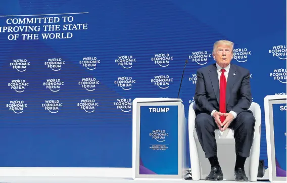  ?? Carlos barría/reuters ?? Trump, ayer. antes de su discurso en Davos