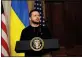  ?? DOUG MILLS — THE NEW YORK
TIMES ?? President Volodymyr Zelenskyy of Ukraine signed three bills into law aimed at strengthen­ing the country's beleaguere­d forces.