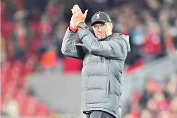  ??  ?? Liverpool manager Jurgen Klopp does not want to help turn Manchester United's season around on Sunday. - AFP photo