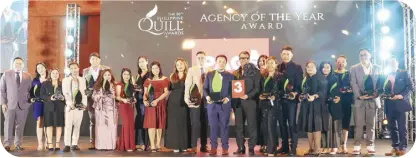  ?? ?? Media and communicat­ions company PAGEONE are all smiles as they secure the Agency of the Year award