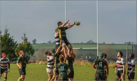  ??  ?? Lineout action from Mallow’s Munster J-League game against Ballincoll­ig