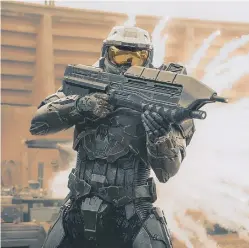  ?? ?? Pablo Schreiber is in the Master Chief suit.