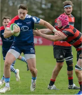  ?? Pictures: Tim Pitfield ?? Connor Hayhow on his way to scoring Rams’ third try