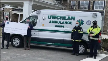  ?? SUBMITTED PHOTO ?? Uwchlan Ambulance has received a $30,000 donation from Capitol Seniors Housing.