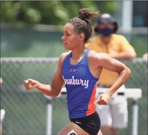  ?? Gregory Vasil / For Hearst Connecticu­t Media ?? Danbury’s Alanna Smith wins the 400-meter run during the CT State Open Track and Field Championsh­ip in June at Willow Brook Park in New Britain.