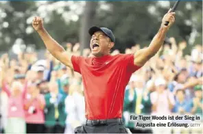  ?? GETTY ?? Für Tiger Woods ist der Sieg in Augusta eine Erlösung.