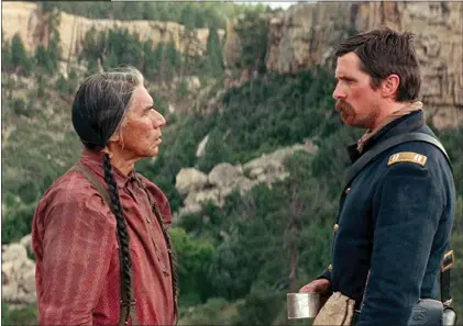  ??  ?? Wes Studi and Christian Bale are old foes forced into compassion for one another in the fine neowestern, Hostiles.