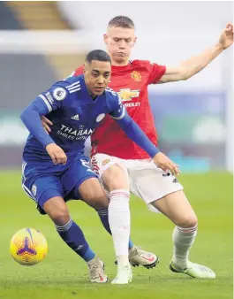 ?? CARL RECINE/PA ?? MIDFIELD BATTLE: Youri Tielemans gets the better of Scott McTominay