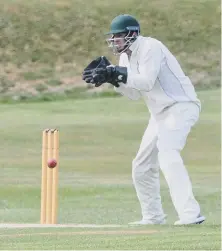  ??  ?? Easington wicketkeep­er Jason Moses in action last week.