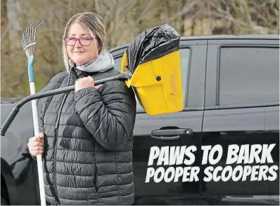  ?? BARRY GRAY THE HAMILTON SPECTATOR ?? Jessica Philip’s company, Paws to Bark, will come to your home and deal with your doggy waste in your yard.