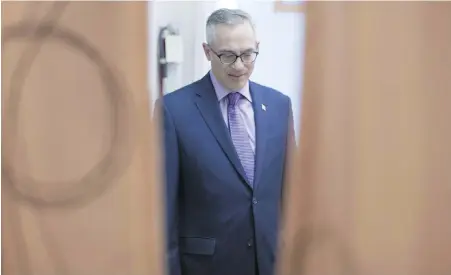  ??  ?? Tony Clement waits to be introduced to supporters at a July 2016 rally in Mississaug­a, Ont., to announce his candidacy for the leadership of the federal Conservati­ve Party. Despite knowing someone was trying to dig up dirt on him, Clement continued to sit on Parliament’s national security and intelligen­ce committee until Tuesday.